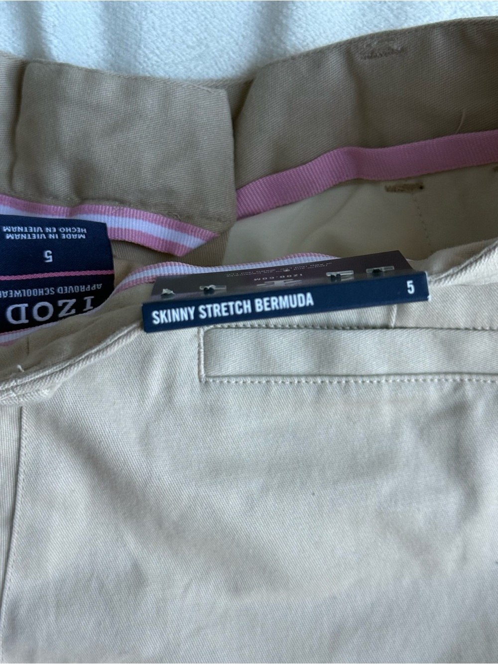 Izod Kids Tan Bermuda Shorts- Unisex - Picture 3 of 6